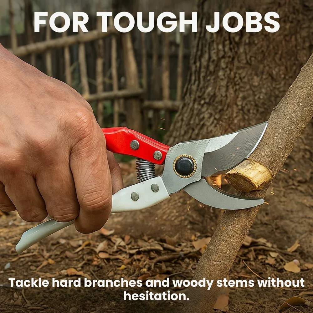 Assorted Hand Pruner Cutter - 1 Pc (Steel Blades) | Heavy Duty Gardening Cutter Tool | Plant Cutter for Home Garden, Wood Branch Trimmer, Sturdy Stem Scissors, Grass Cutting Accessory - Image 3