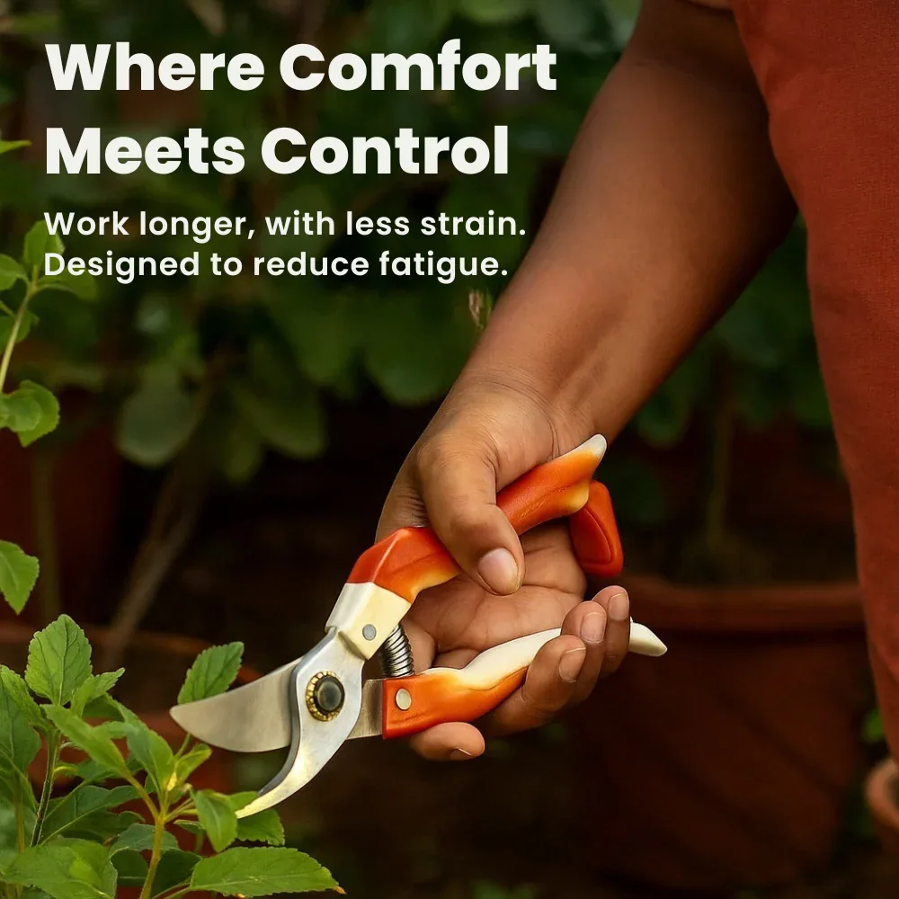 Assorted Hand Pruner Cutter - 1 Pc (Steel Blades) | Heavy Duty Gardening Cutter Tool | Plant Cutter for Home Garden, Wood Branch Trimmer, Sturdy Stem Scissors, Grass Cutting Accessory - Image 5