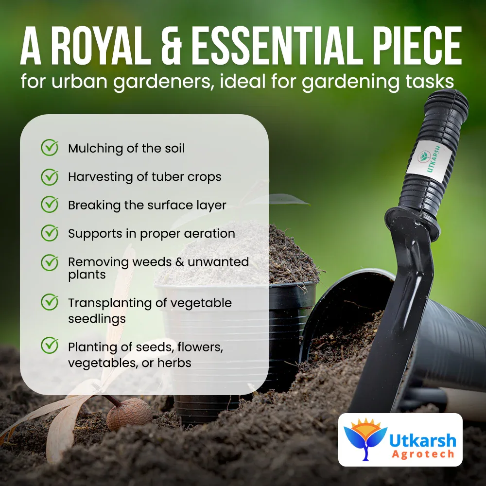 Garden Tool Set - 3 Pcs Small Trowel, 2 Inch Khurpi, Weeder | Terrace Gardening Accessories | Essential Farming Spade, Shovel for Home Gardening Combo Kit - Image 4