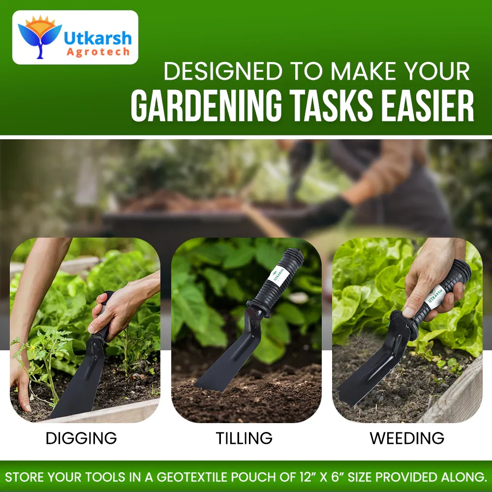 Garden Tool Set - 3 Pcs Small Trowel, 2 Inch Khurpi, Weeder | Terrace Gardening Accessories | Essential Farming Spade, Shovel for Home Gardening Combo Kit - Image 5