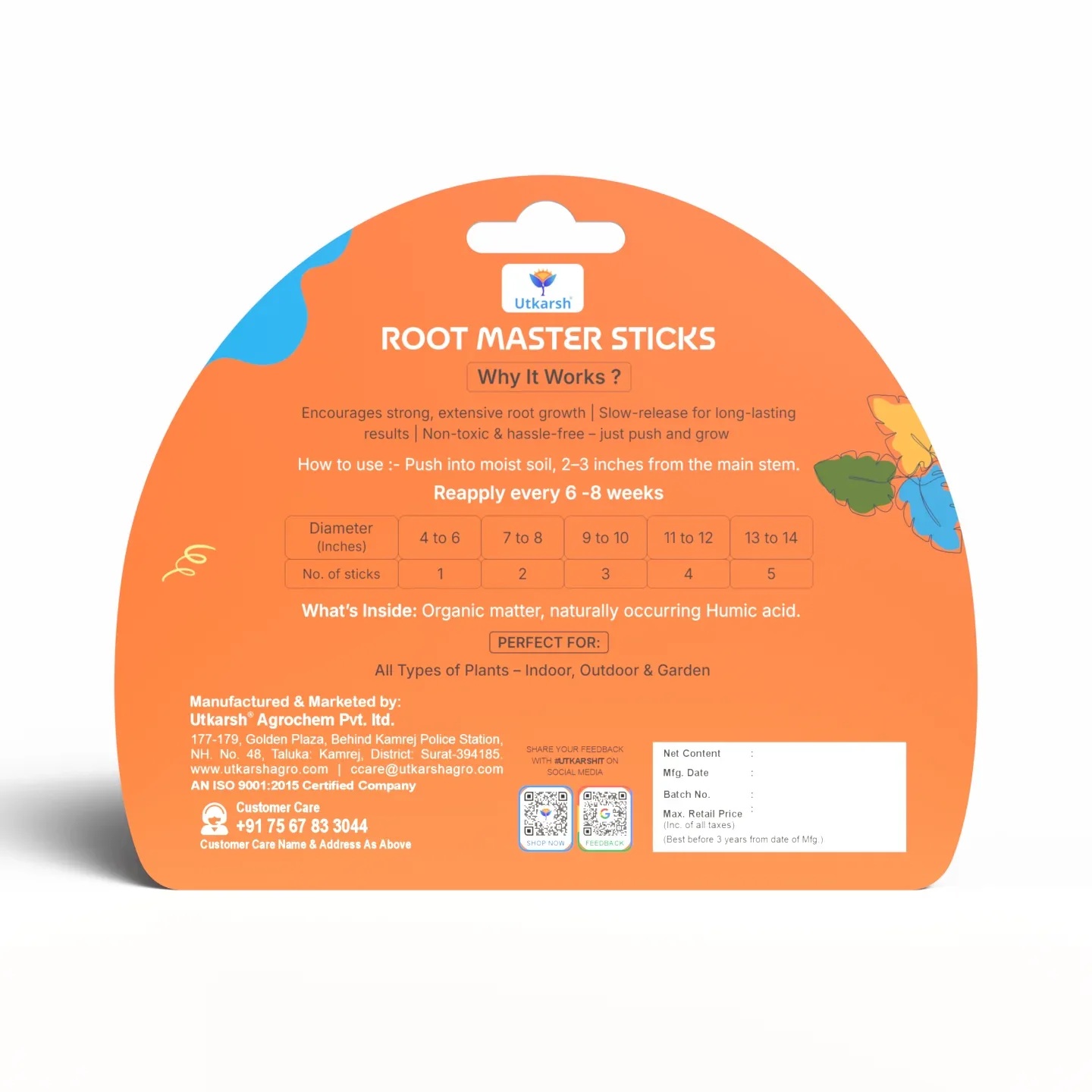 Plant Food Root Sticks for Healthy Roots - Pack of 15 Sticks | Natural & Organic Nutrition for All Indoor & Outdoor Home Garden Plants | Multi-Purpose Natural Plant Growth Booster - Image 8