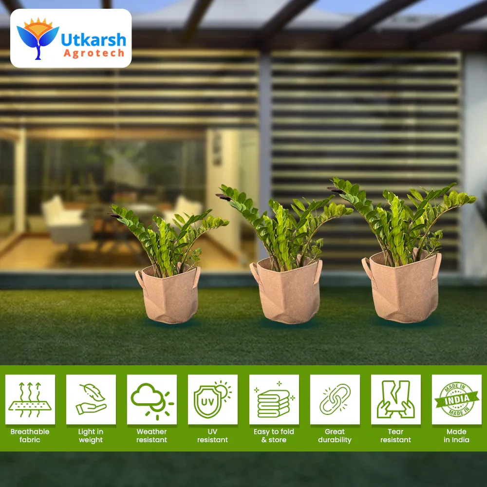 400 GSM Geo Textile Fabric Growbags- Beige, Pack of 5 - Image 6