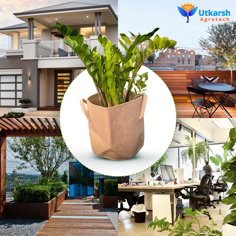 400 GSM Geo Textile Fabric Growbags- Beige, Pack of 5 - Image 8