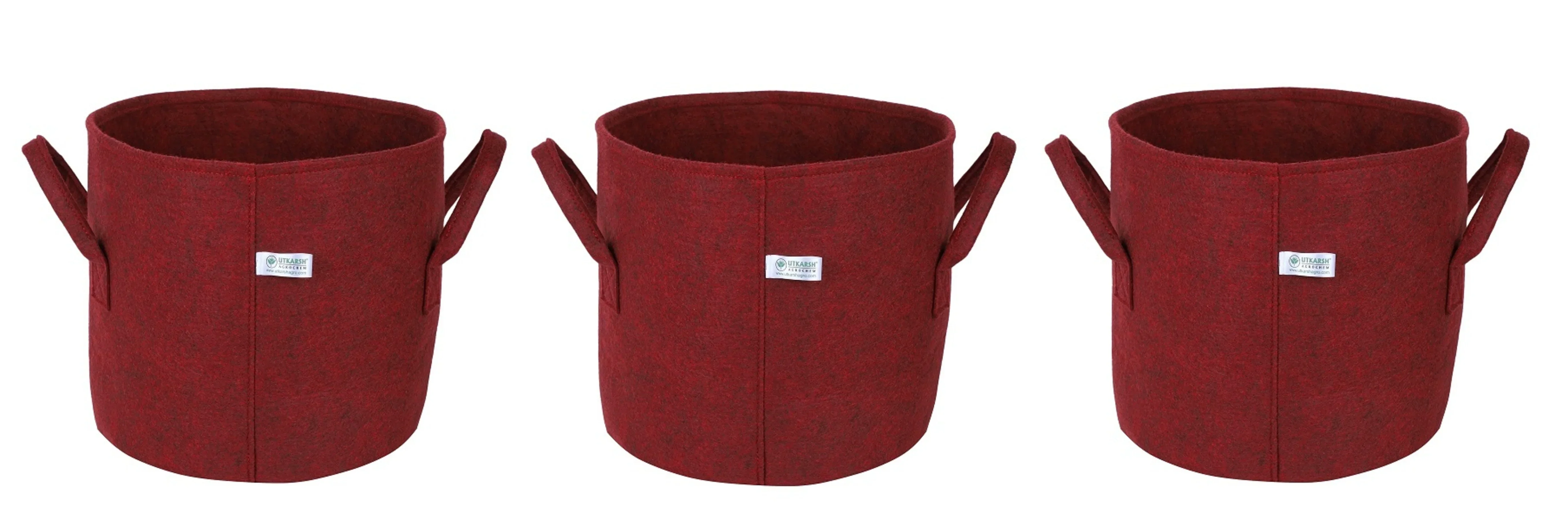 400 GSM Geotextile Fabric Growbags- Maroon, Pack of 3 - Image 11