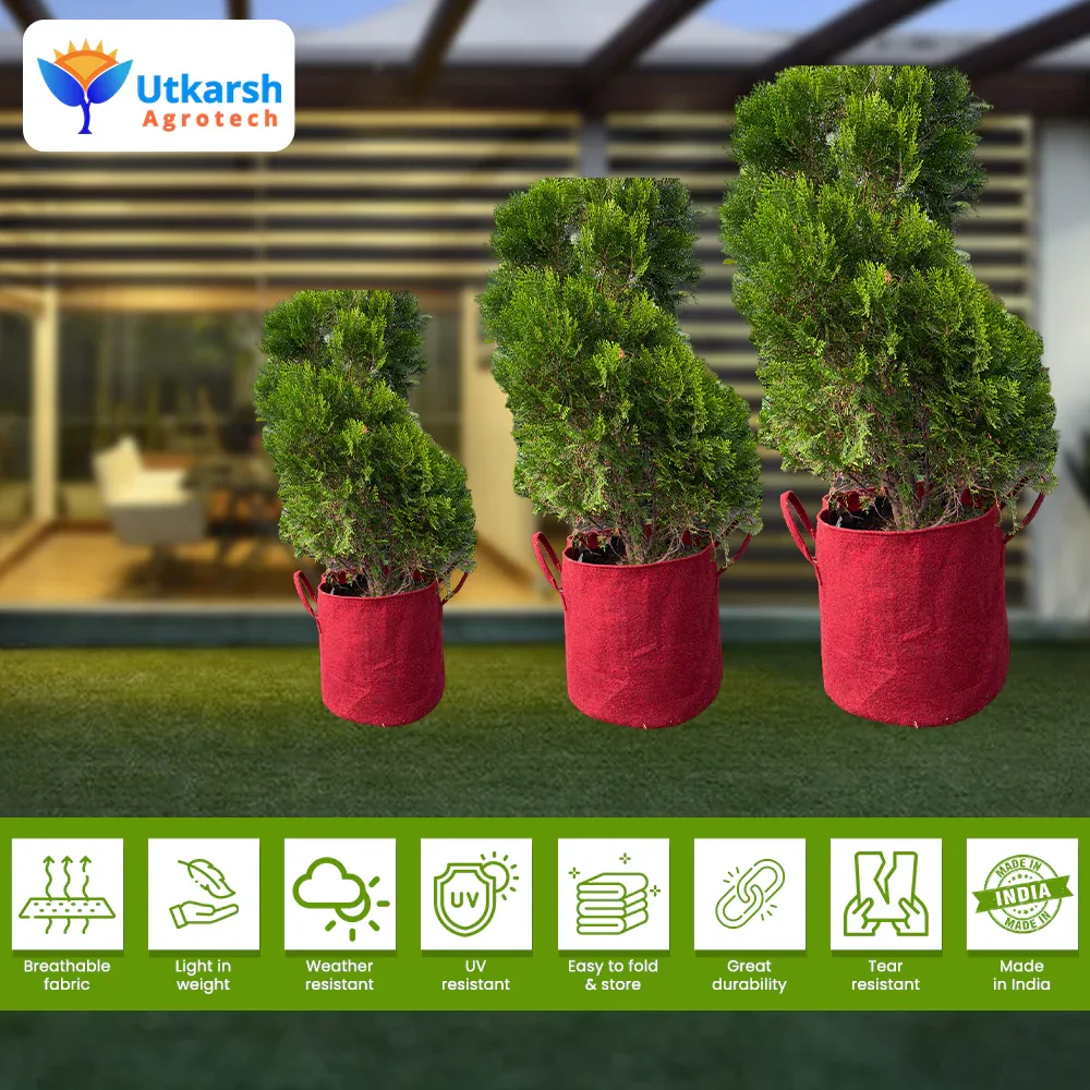 400 GSM Geotextile Fabric Growbags- Maroon, Pack of 3 - Image 7