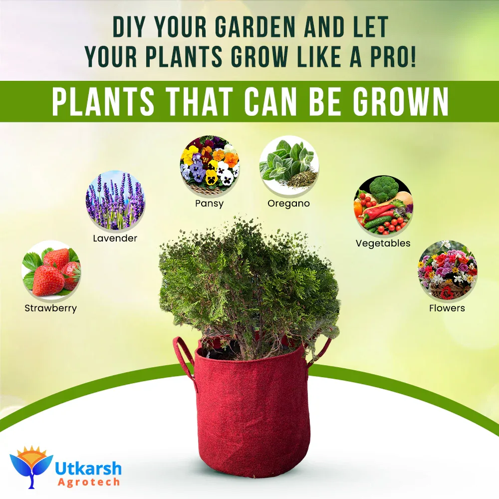 400 GSM Geotextile Fabric Growbags- Maroon, Pack of 3 - Image 8