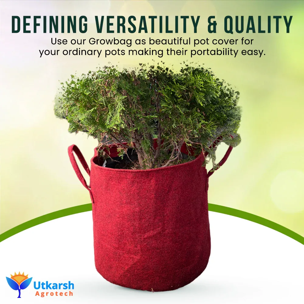 400 GSM Geotextile Fabric Growbags- Maroon, Pack of 3 - Image 9