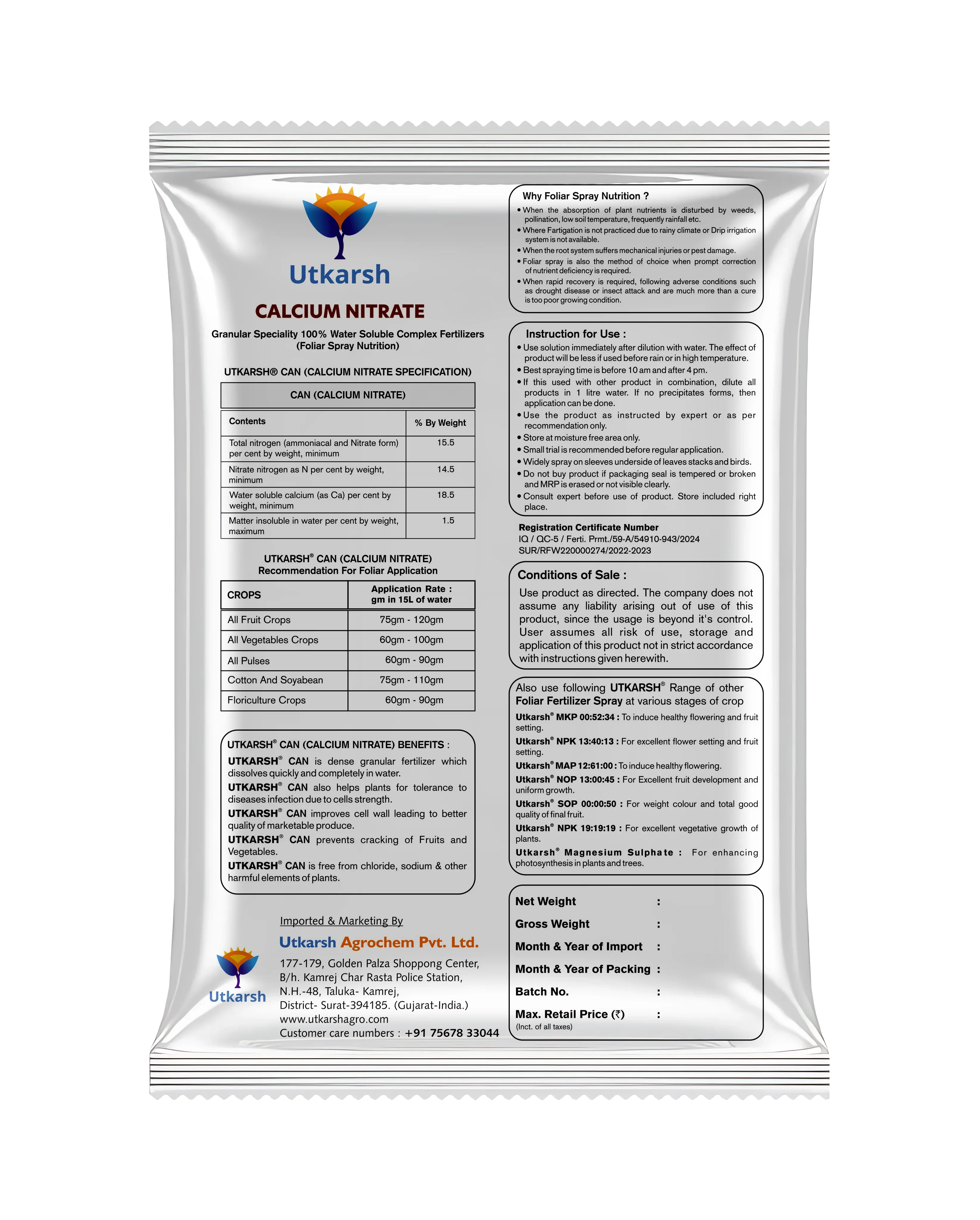 Calcium Nitrate Fertilizer for Plants Home Garden | 100% Water Soluble Foliar Spray Nutrition, Promotes & Boosts Healthy Flower and Fruit Growth - Image 8