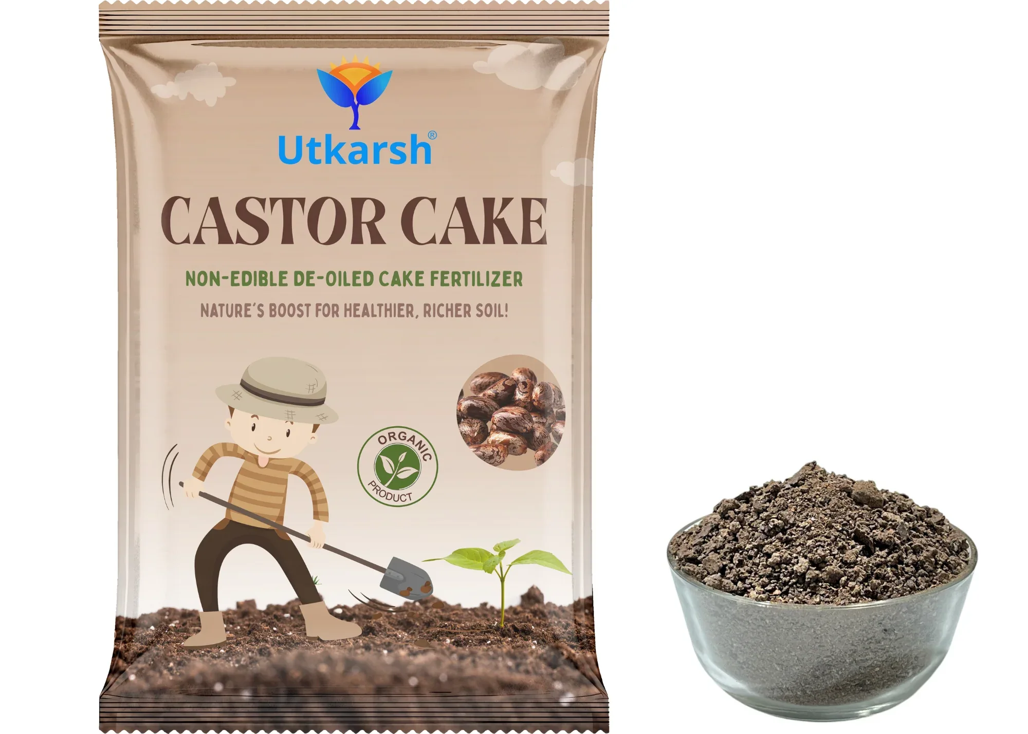 Castor Oil Cake Fertilizer for Plants | Organic Castor Khali Powder Compost for Home Garden, Manure for Flowers, Vegetables & Lawn - Image 7