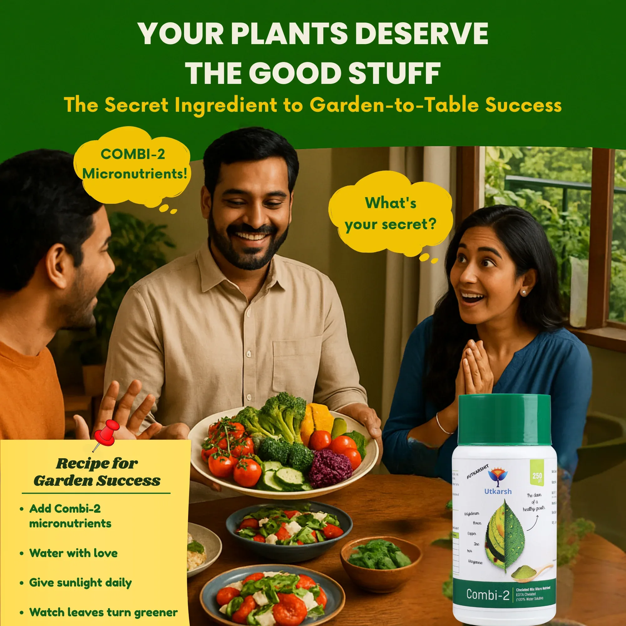 Combi - 2 (EDTA Chelated Fertilizers, Mix Micronutrient) Prevents Mix Crop Deficiencies, Keeps Plants/Home Garden Healthy, Improves Crop Yield & Quality - 25 Kg Pack - Image 4