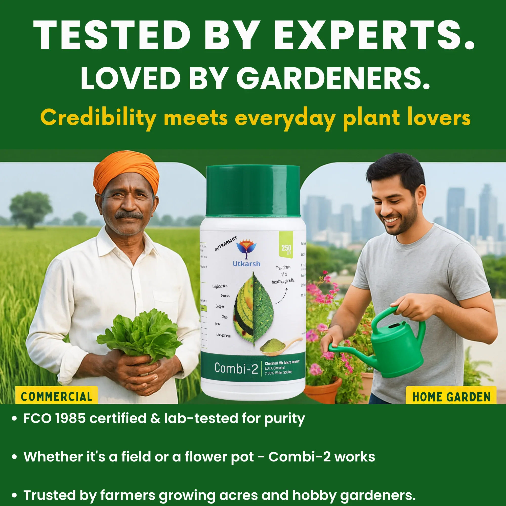 Combi - 2 (EDTA Chelated Fertilizers, Mix Micronutrient) Prevents Mix Crop Deficiencies, Keeps Plants/Home Garden Healthy, Improves Crop Yield & Quality - 25 Kg Pack - Image 5
