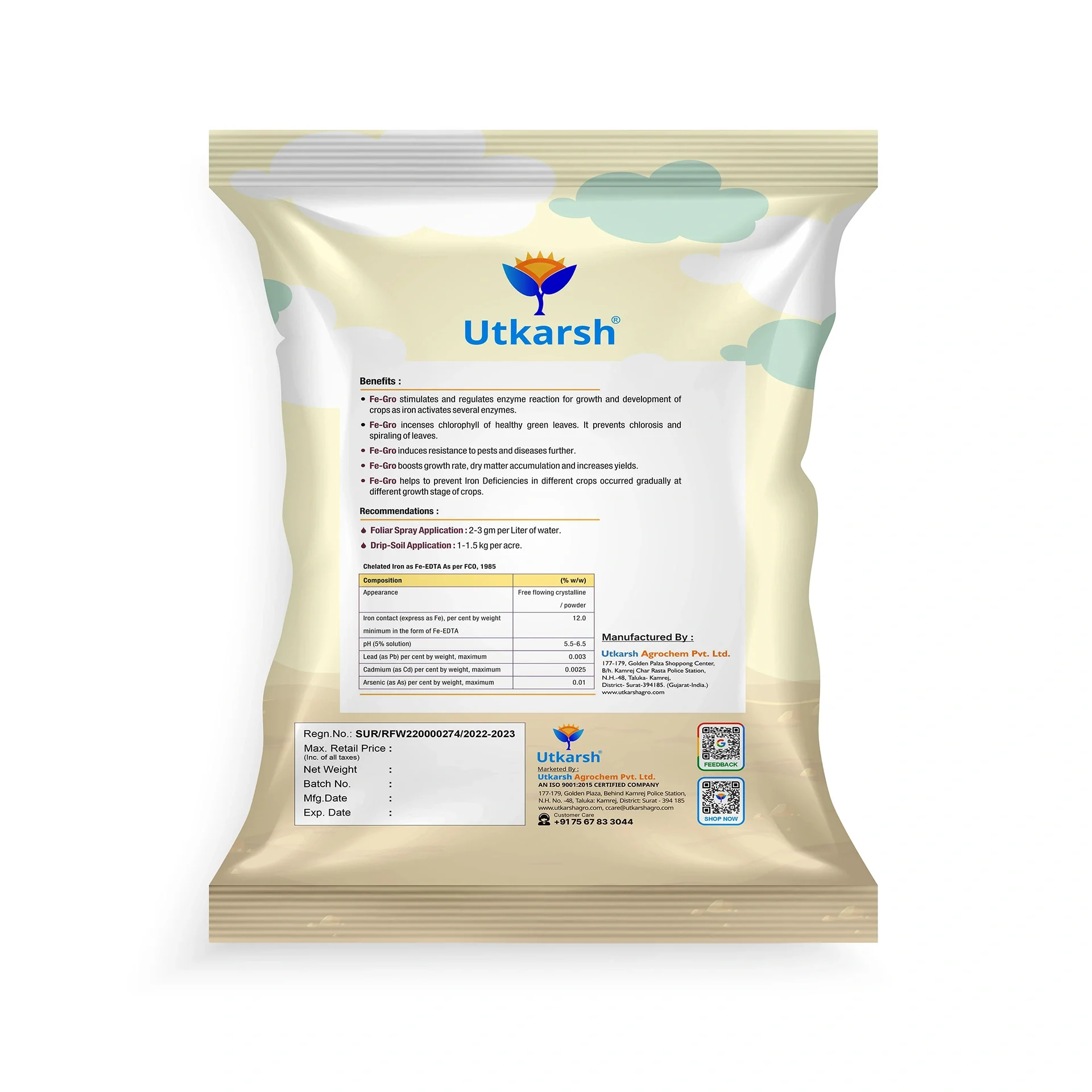 Iron - 12% EDTA Chelated for Plants, 100% Water Soluble Fertilizers, Micronutrients for Vegetables, Fruits, Flowers & Home Garden, Corrects Iron Deficiency | FeGro - Image 8