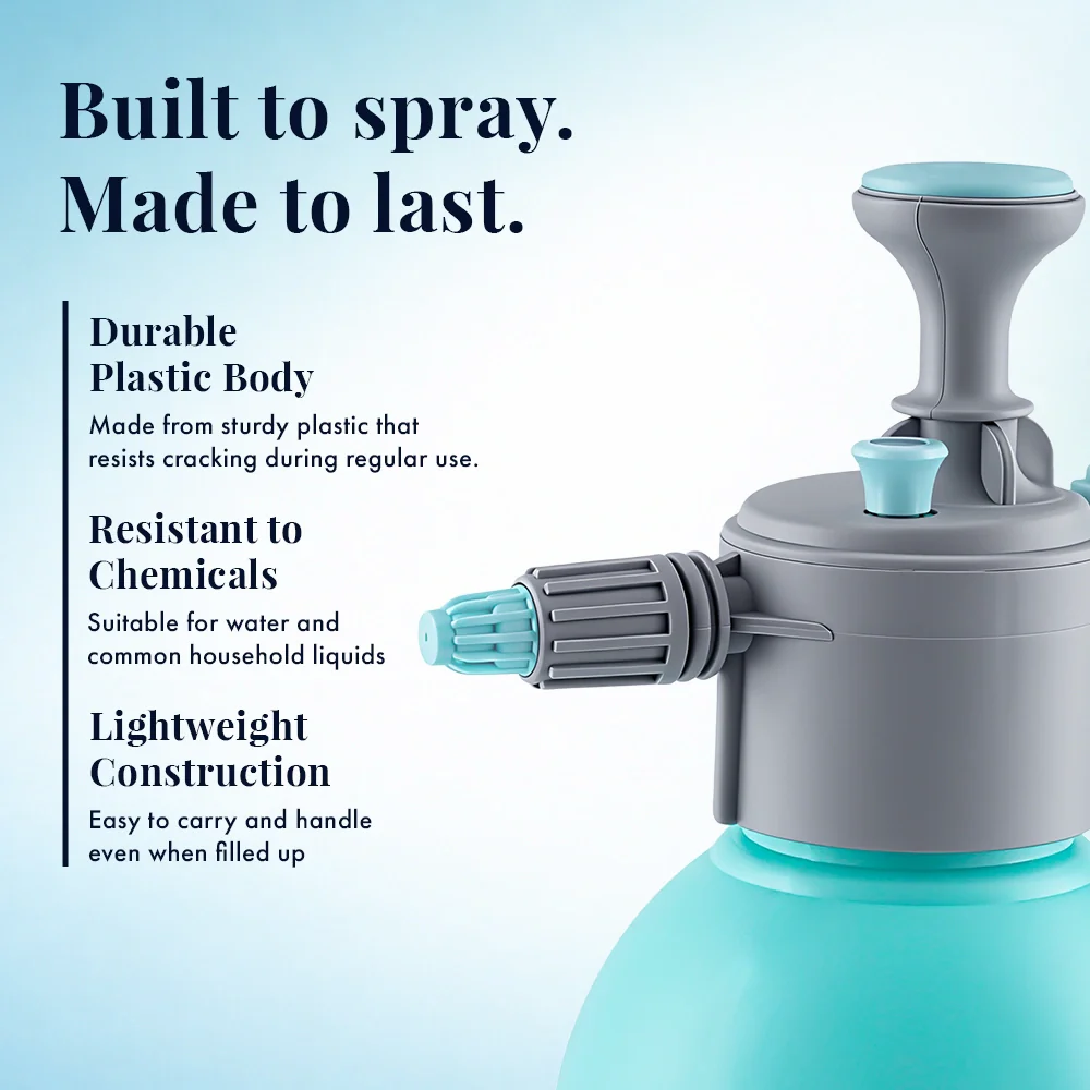 Premium Pressure Sprayer 2 Litre (Aqua Blue) | Pressure Spray Bottle for Plants | Gardening Water Pump Sprayer | Plant Spray Bottle for Garden | Spray Bottles for Gardening, Pack of 1 - Image 5