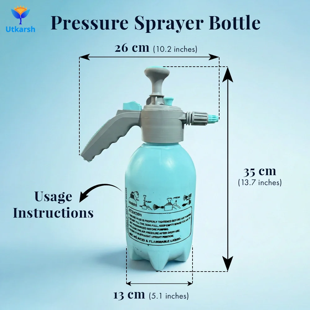 Premium Pressure Sprayer 2 Litre (Aqua Blue) | Pressure Spray Bottle for Plants | Gardening Water Pump Sprayer | Plant Spray Bottle for Garden | Spray Bottles for Gardening, Pack of 1 - Image 8