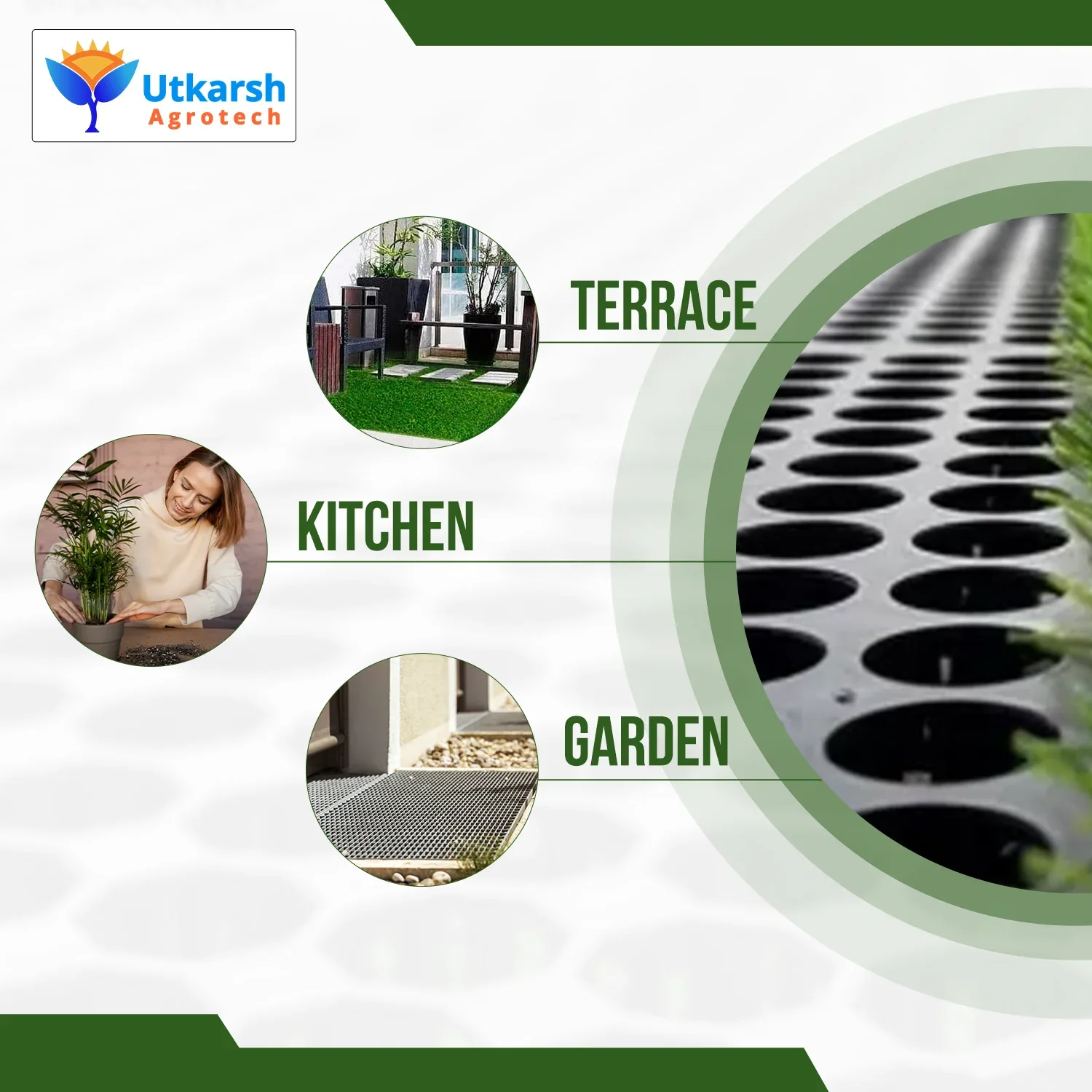 Garden Drainage Cell Mats (Thickness: 20 mm) Terrace, Kitchen, Indoor-Outdoor| Heavy-Duty, Highly Durable Polypropylene Water Drainage Mat - Image 7