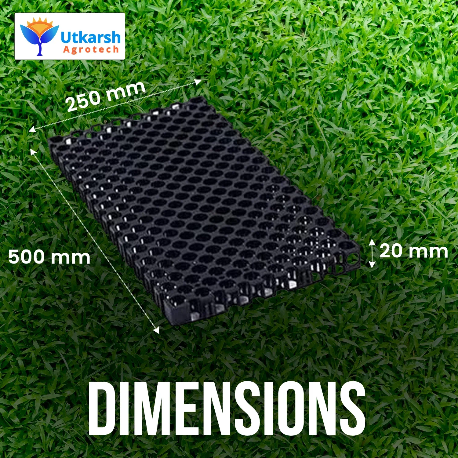 Garden Drainage Cell Mats (Thickness: 20 mm) Terrace, Kitchen, Indoor-Outdoor| Heavy-Duty, Highly Durable Polypropylene Water Drainage Mat - Image 8