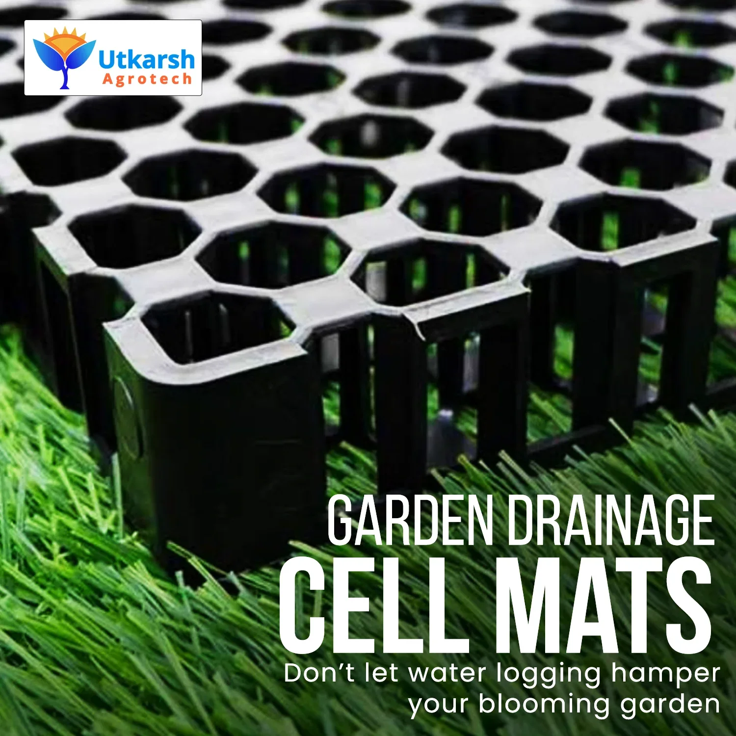 Garden Drainage Cell Mats (Thickness: 30 mm) Terrace/Kitchen Garden | Heavy-Duty, Highly Durable Polypropylene Water Drain Cell Mats for Indoor-Outdoor Home Garden - Image 3