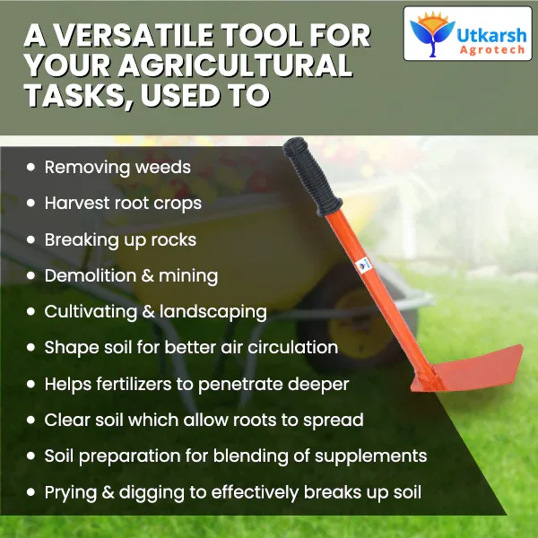 Pickaxe (Tiller) & Hand Hoes with Prongs- 3 Pc - Image 3