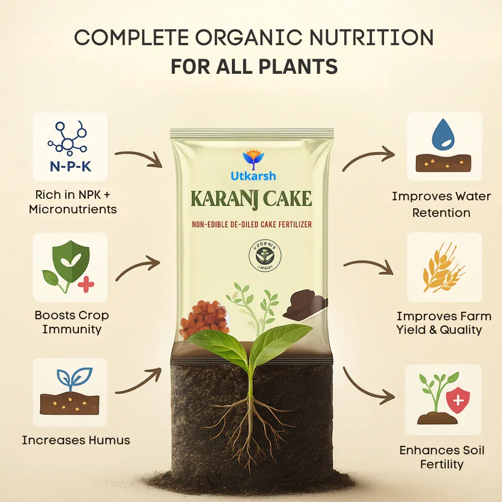 Karanj Cake | Pongamia Cake Khali | Organic Fertilizers Manure for Gardening, All Types of Plants, Flowers, Vegetables & Lawn - Image 3