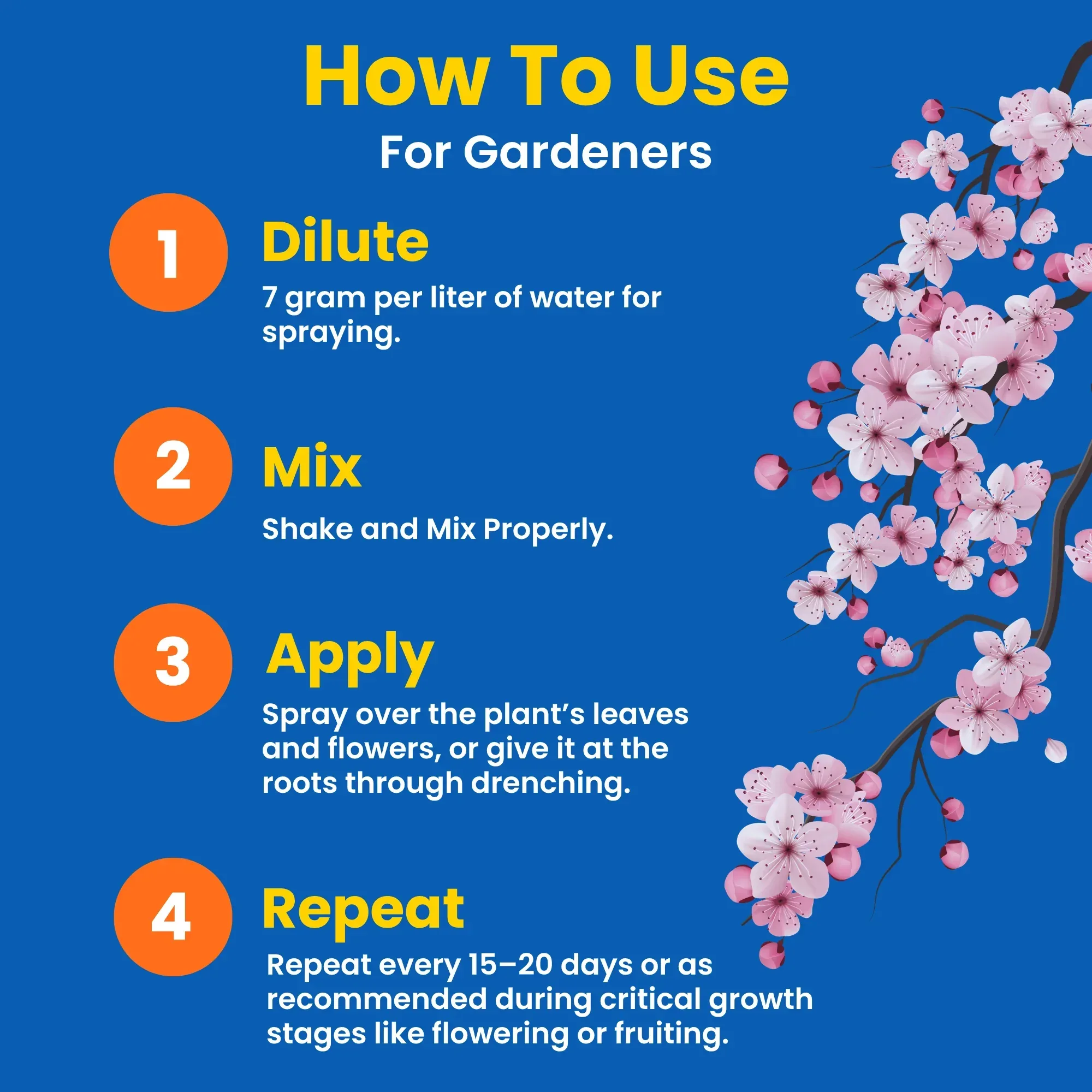 MKP 00 52 34 - Mono Potassium Phosphate, 100% Water Soluble Foliar Spray Nutrition | NPK Fertilizers for Growth, Flowering & Fruiting in Plants, Home Garden - Image 5