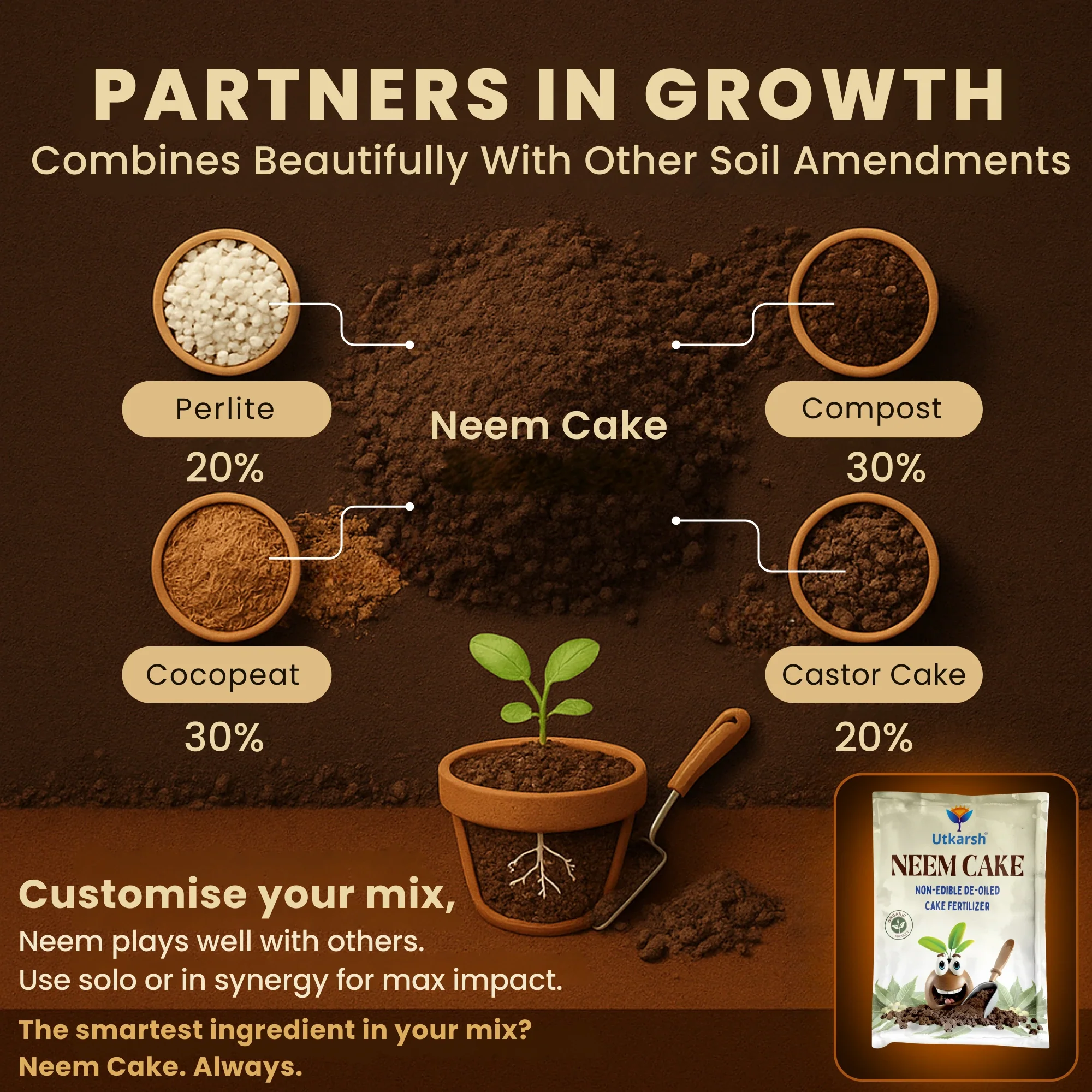 Neem Cake Powder for Plants, Organic Neem Khali Fertilizer for Home Garden, Manure for Flowers, Vegetables & Lawn - Image 7