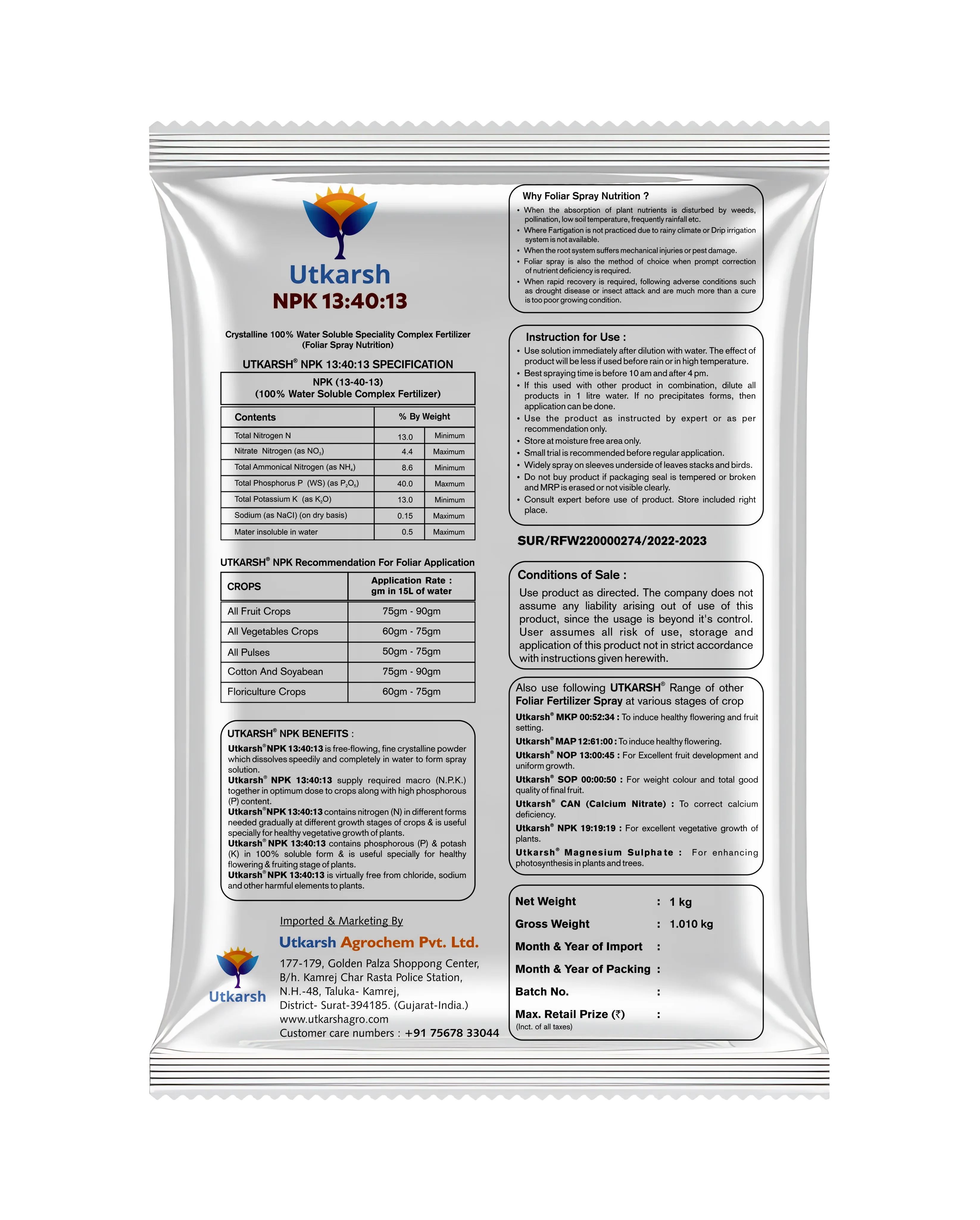 NPK 13 40 13 Fertilizers for Plants | 100% Water Soluble Powder | Complete Plant Food and Nutrition for Healthy Home Garden, Growth Boost for Fruits and Flowers - Image 9