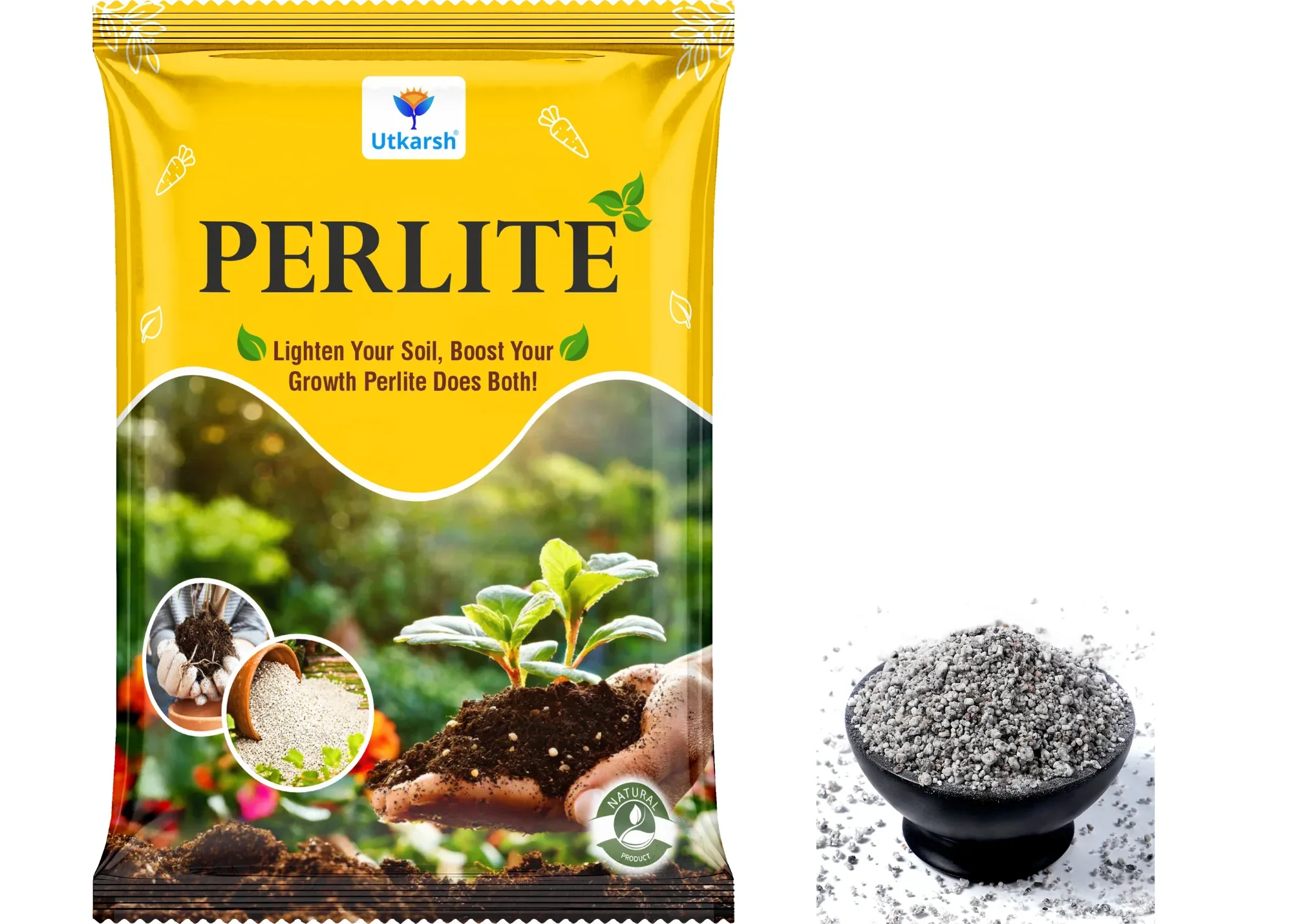 Perlite for Plants Growth, Home Terrace Garden, Indoor & Outdoor Plants, Hydroponics & Horticulture, Conditioner for Potting Soil Mix, Enhances Drainage & Aeration | Size: 2 - 7 mm - Image 9