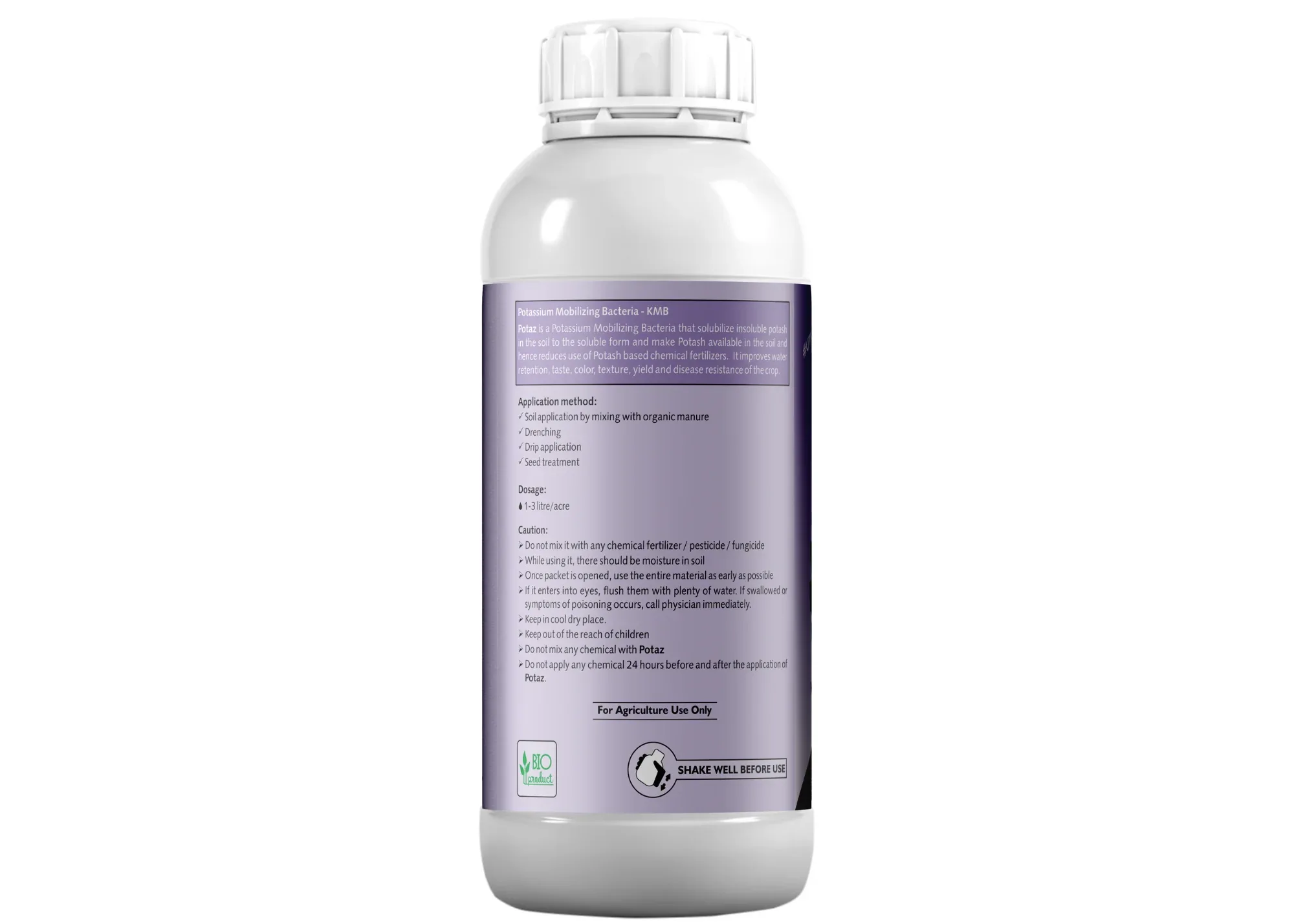 Potassium Solubilizing Bacteria - KSB, Liquid Bio Fertilizer for Plants Growth, Enhances Water Retention and Size, Colour, Quality & Yield of Fruits, Crops | Potaz - Image 7