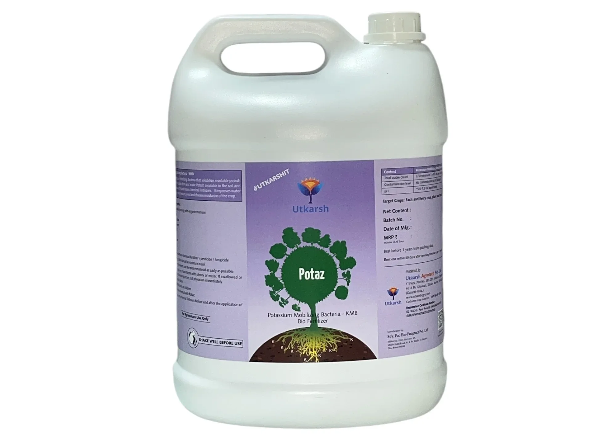 Potassium Solubilizing Bacteria - KSB, Liquid Bio Fertilizer for Plants Growth, Enhances Water Retention and Size, Colour, Quality & Yield of Fruits, Crops | Potaz - Image 9