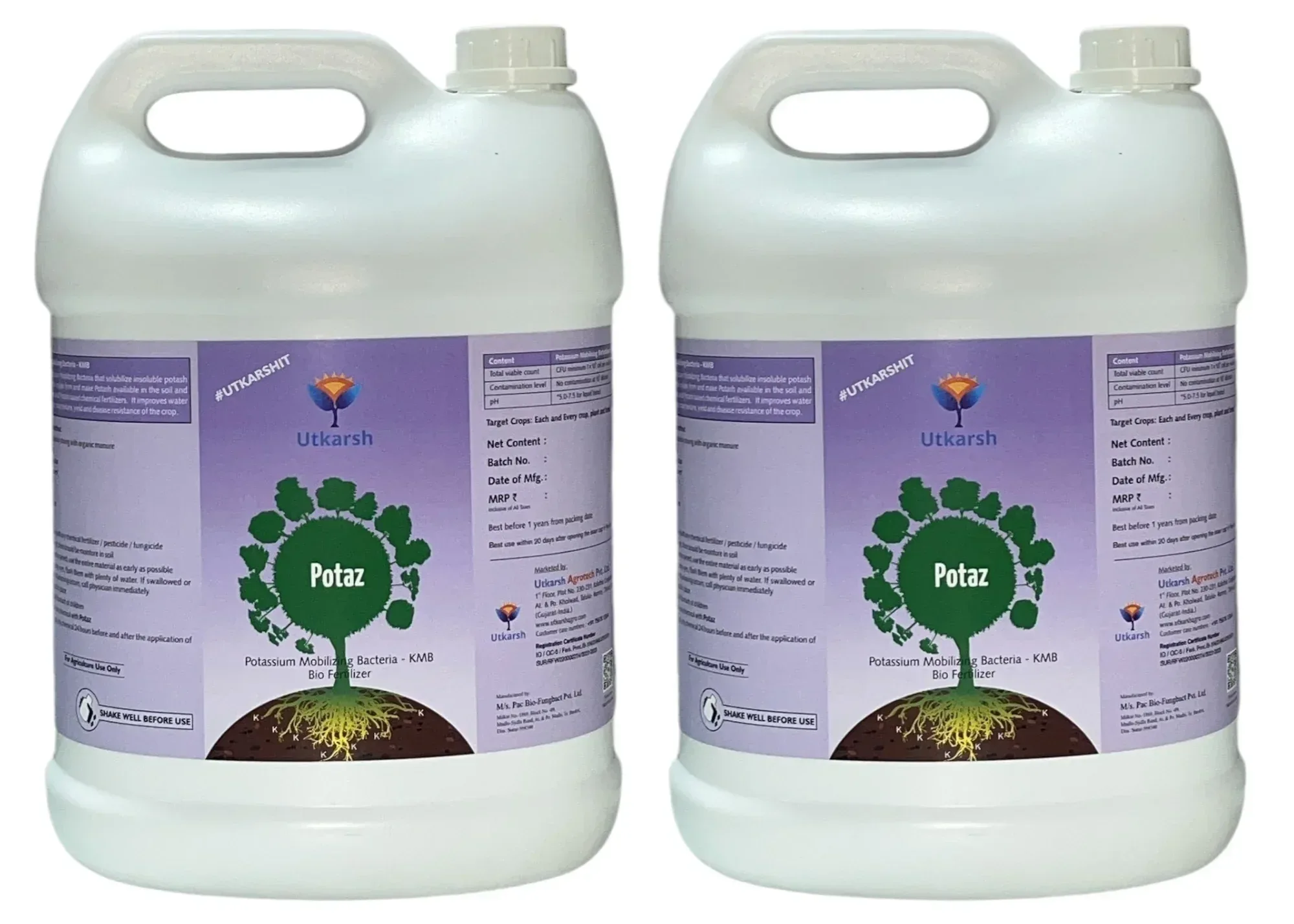 Potassium Solubilizing Bacteria - KSB, Liquid Bio Fertilizer for Plants Growth, Enhances Water Retention and Size, Colour, Quality & Yield of Fruits, Crops | Potaz - Image 8