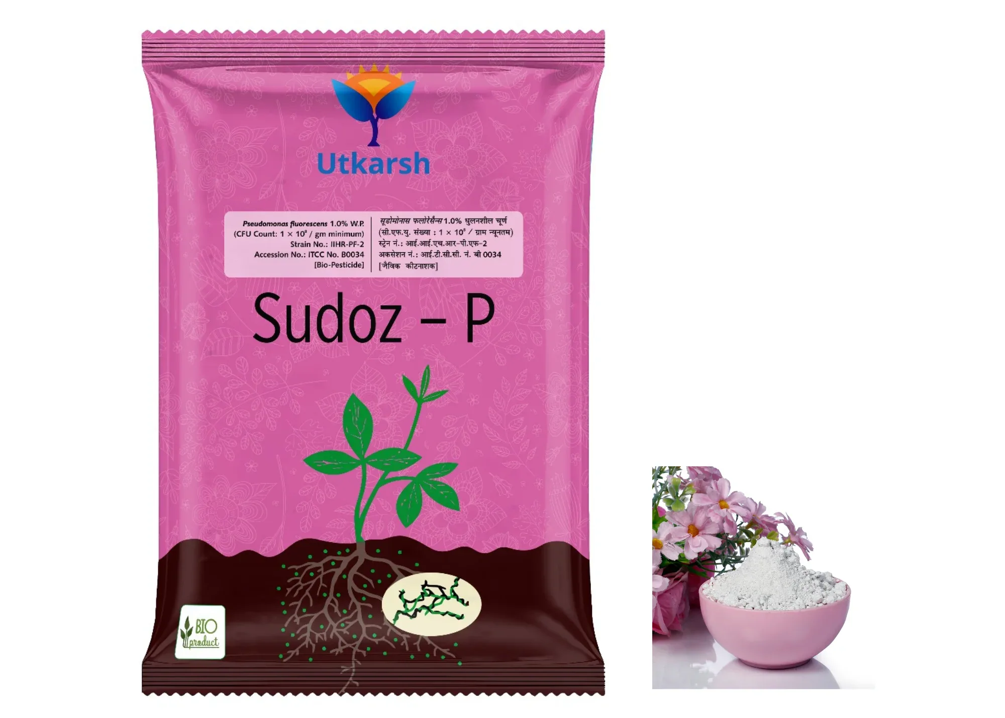 Pseudomonas Fluorescens 1.0% W.P. CFU Count: 1 x 10^8 / gm. min. Bio Fungicides for Plants, Crops and Home Gardening - Sudoz-P - Image 6