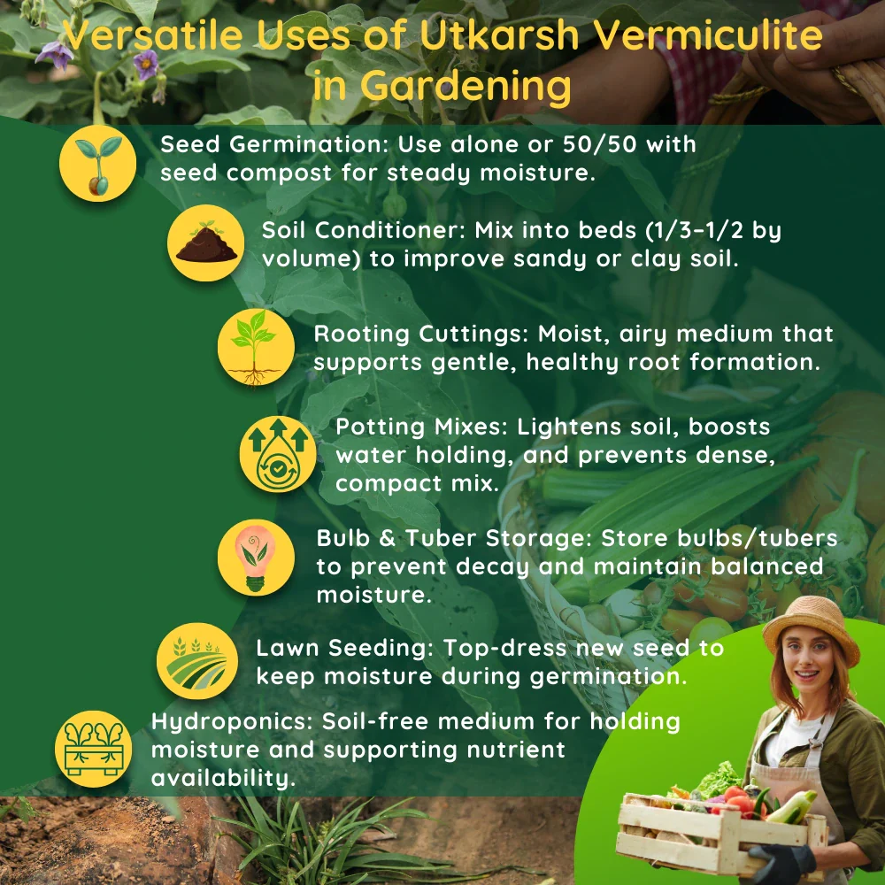 Vermiculite for Home Terrace Garden, Horticulture & Hydroponics 100% Natural, Organic Potting Soil Mix Additive & Nutrient Absorption | Size: 1 - 6 mm - Image 5