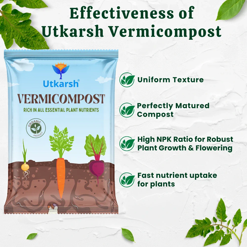 Vermicompost, 100% Natural Organic Fertilizer Manure for Plants, Nutrient Rich Compost for Home Garden, Ideal for All Gardening Use, Improves Plant Health, Water Retention & Soil Quality - Image 3
