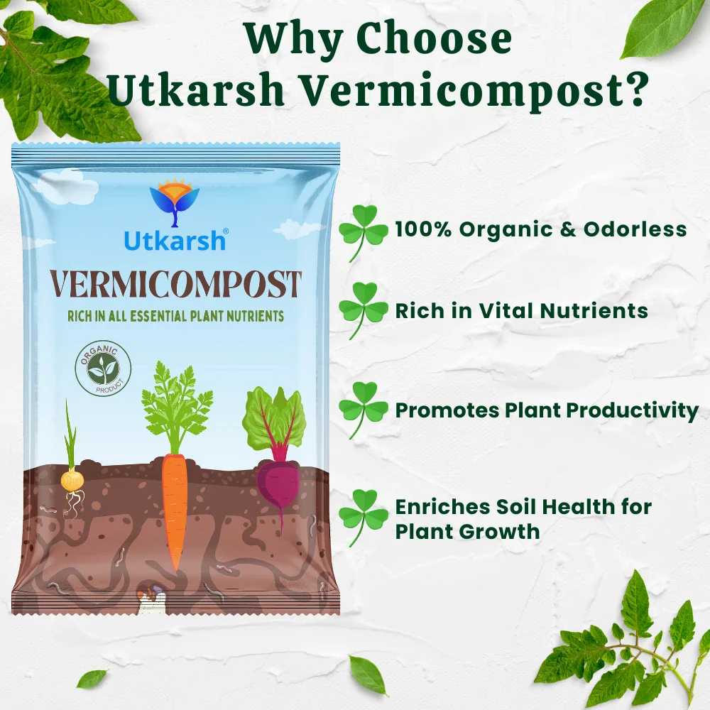 Vermicompost, 100% Natural Organic Fertilizer Manure for Plants, Nutrient Rich Compost for Home Garden, Ideal for All Gardening Use, Improves Plant Health, Water Retention & Soil Quality - Image 4