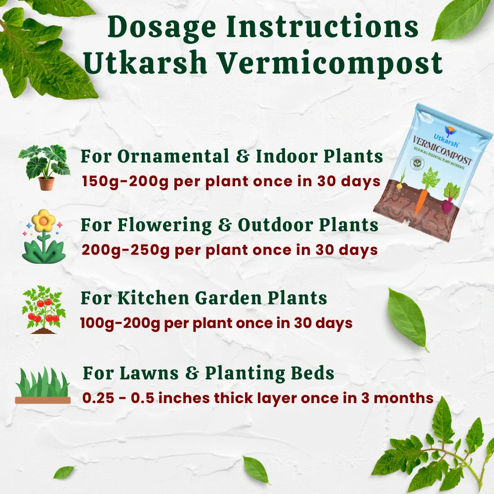 Vermicompost, 100% Natural Organic Fertilizer Manure for Plants, Nutrient Rich Compost for Home Garden, Ideal for All Gardening Use, Improves Plant Health, Water Retention & Soil Quality - Image 6